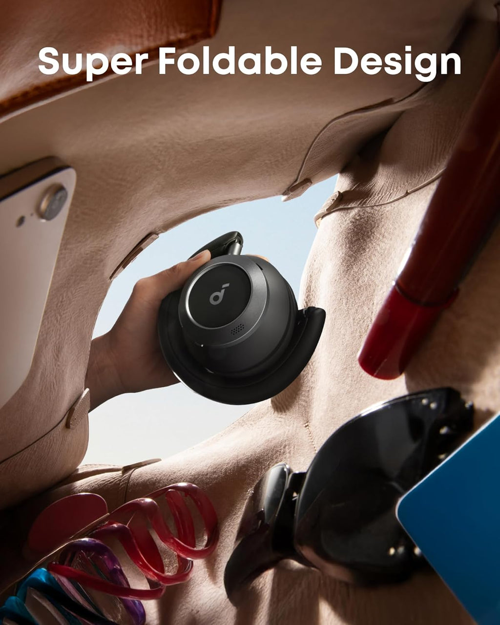 Soundcore Space One Pro, FlexiCurve Over-Ear Headphone, Adaptive Active Noise Cancelling Headphones Driven by 6 Mics, 60H Lossless Audio, Ultra-Fast Charging, Hi-Res Wireless, Comfortable Fit