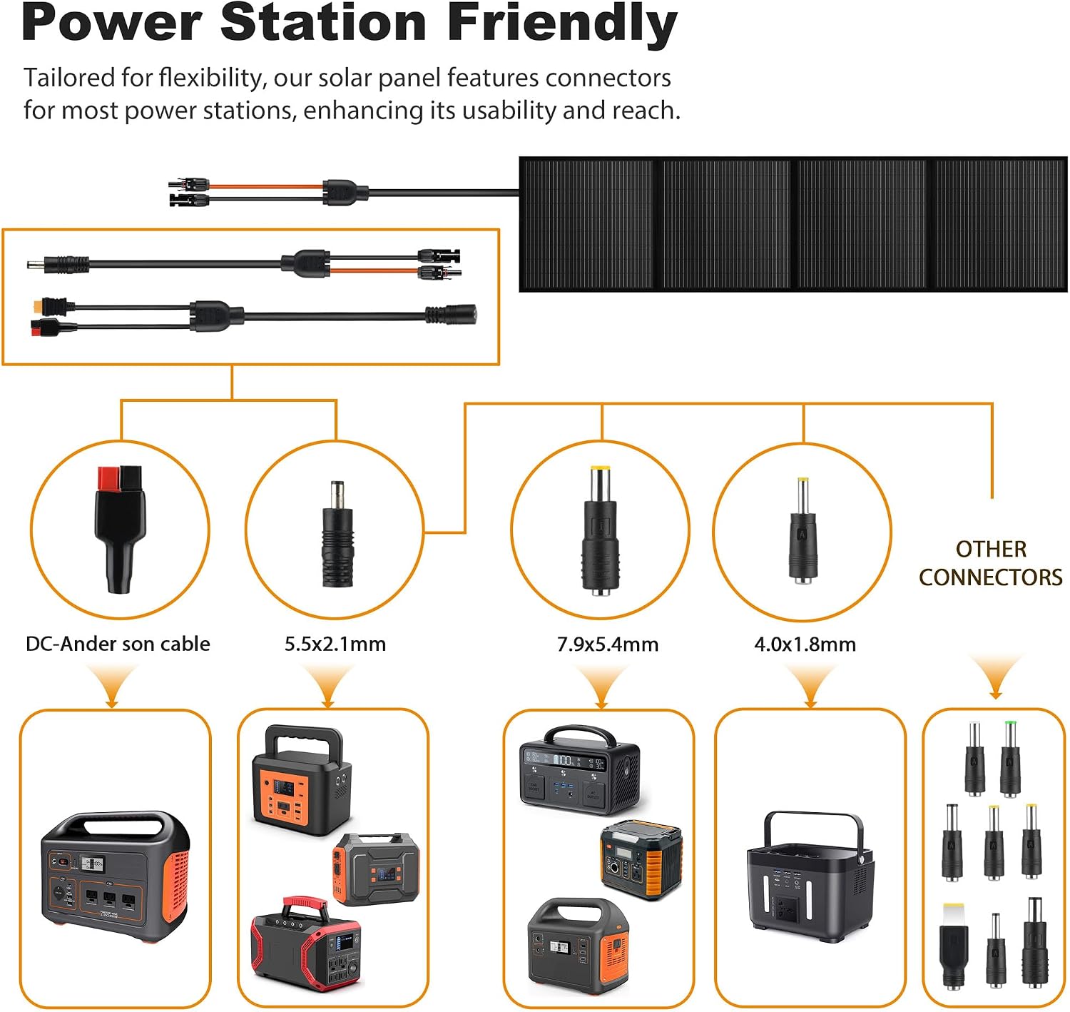 Portable 200 Watt 12V Foldable Solar Panel with Adjustable Kickstands and Waterproof IP65 Design for Power Station, Travel, Outdoor Camping, RVs, and Off-Grid Applications