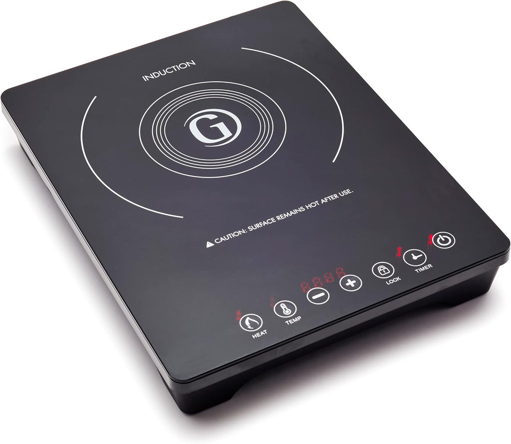 GreenPan Portable Induction Cooktop, Countertop Burner with Temperature Controls, Programmable LED Display with Timer, 1800W, Black, Induction Cooker