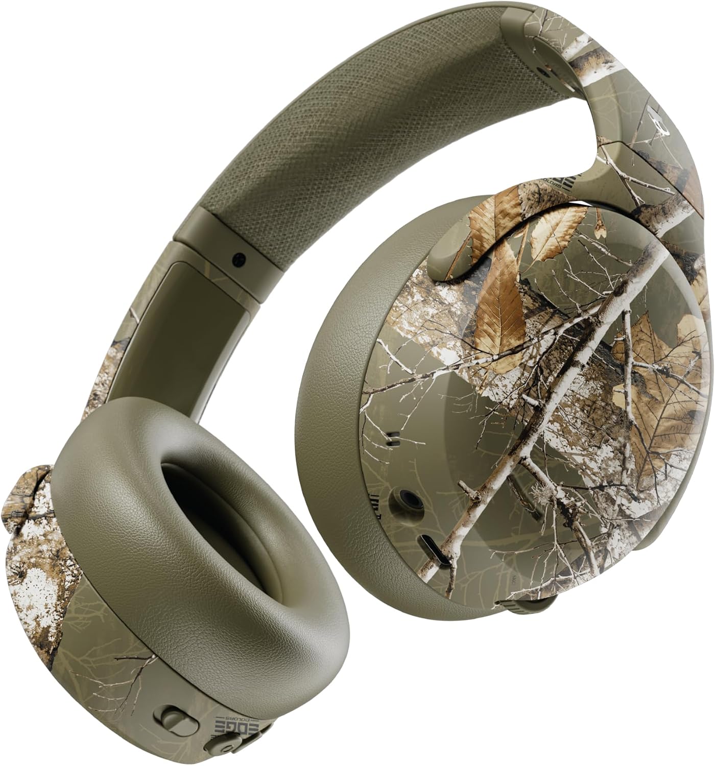 Skullcandy Crusher ANC 2 Wireless Over-Ear Bluetooth Headphones with Multi-Sensory Bass, Active Noise Cancelling, Up to 60 Hours Battery, Microphone for iPhone Android - Realtree Edge Colors Drab