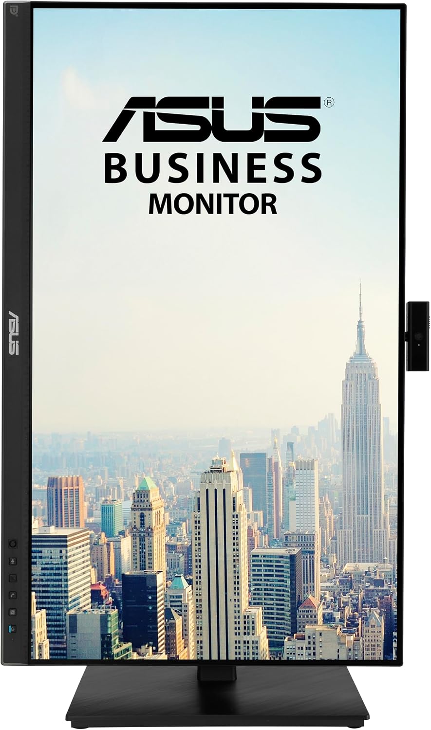 ASUS 27' 1080P Video Conference Monitor (BE279QSK) - Full HD, IPS, Built-in Adjustable 2MP Webcam, Mic Array, Speakers, Eye Care, Wall Mountable, Frameless, HDMI, DisplayPort, VGA, Height Adjustable