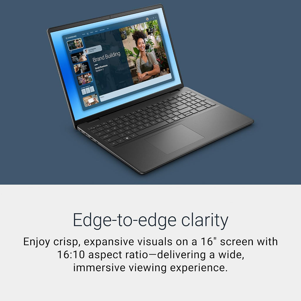 Dell 16 Laptop DC16250-16.0-inch 16:10 FHD+ Touch Display, Intel Core 5 120U Processor, 16GB DDR5 RAM, 512GB SSD, Intel Graphics, Windows 11 Home, 1 Year Basic Onsite Service - Carbon Black