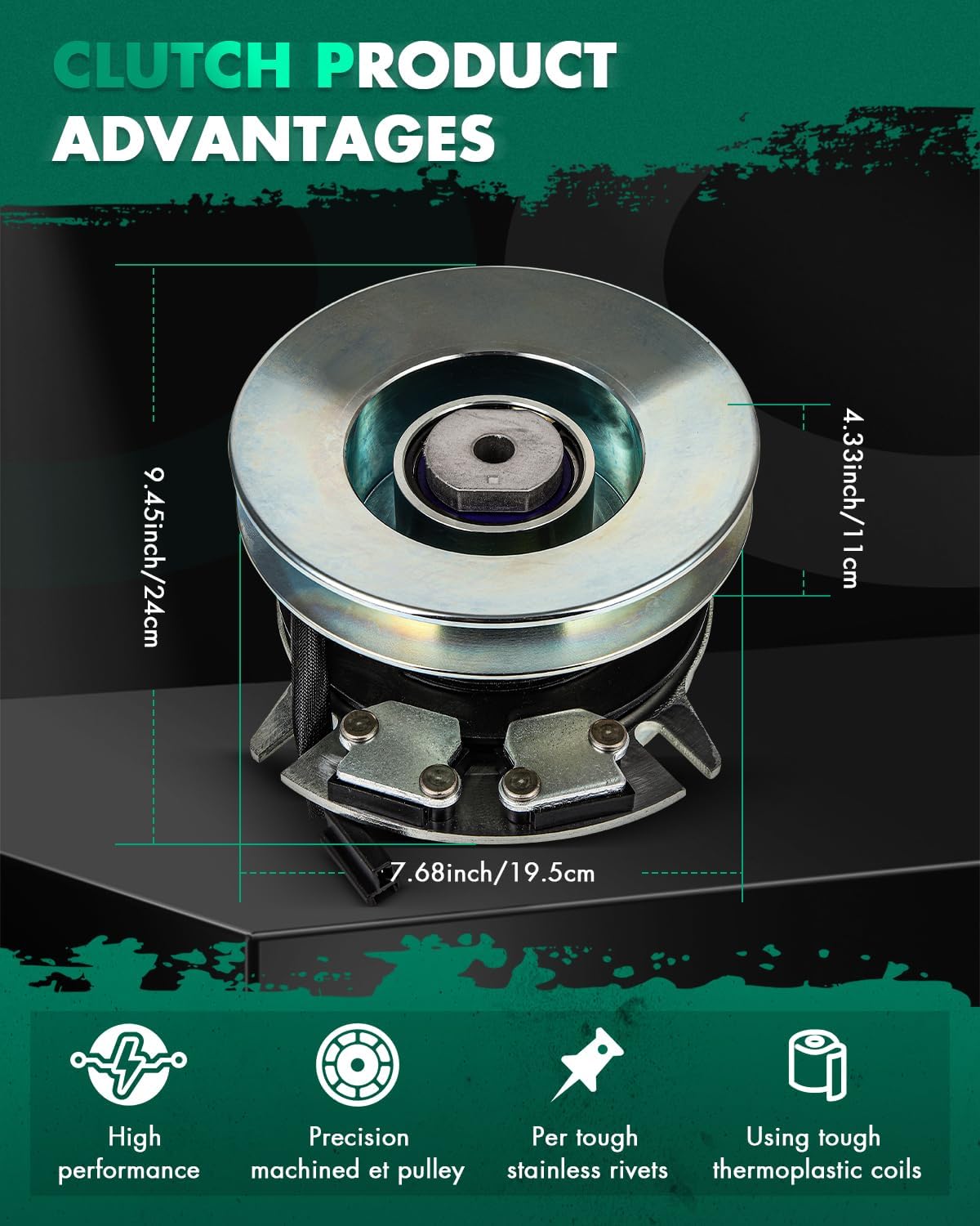 SCITOO PTO Clutch Fits for Warner: 5217-33 5217-53 5217-34 5217-44 5217-48 5217-77, for ARIENS: 00617400 03292300, for Hustler: 601801 601801K Electric Lawn Mower