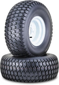 WANDA Lawn Mower Tractor Tire Wheel Assembly 22X9.5-10 4-Ply with 4 Lugs on 4' PCD White Wheel-13217,SET 2