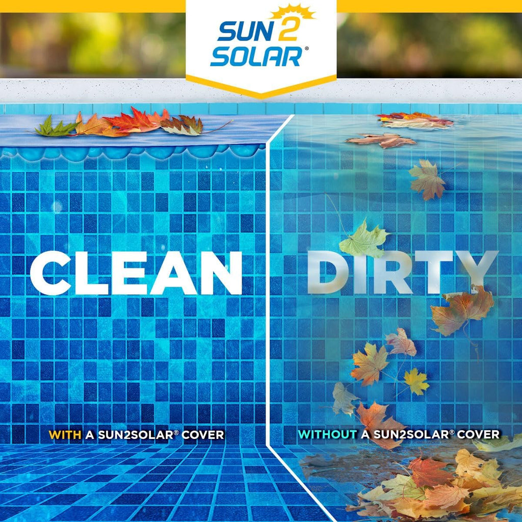 Sun2Solar Blue 33 ft x 33 ft Square Pool Solar Cover | 800 Series | Heat Retaining Solar Blanket | for Heating Inground & Above Ground Swimming Pools & Spas | Includes 6 Heavy-Duty Grommets