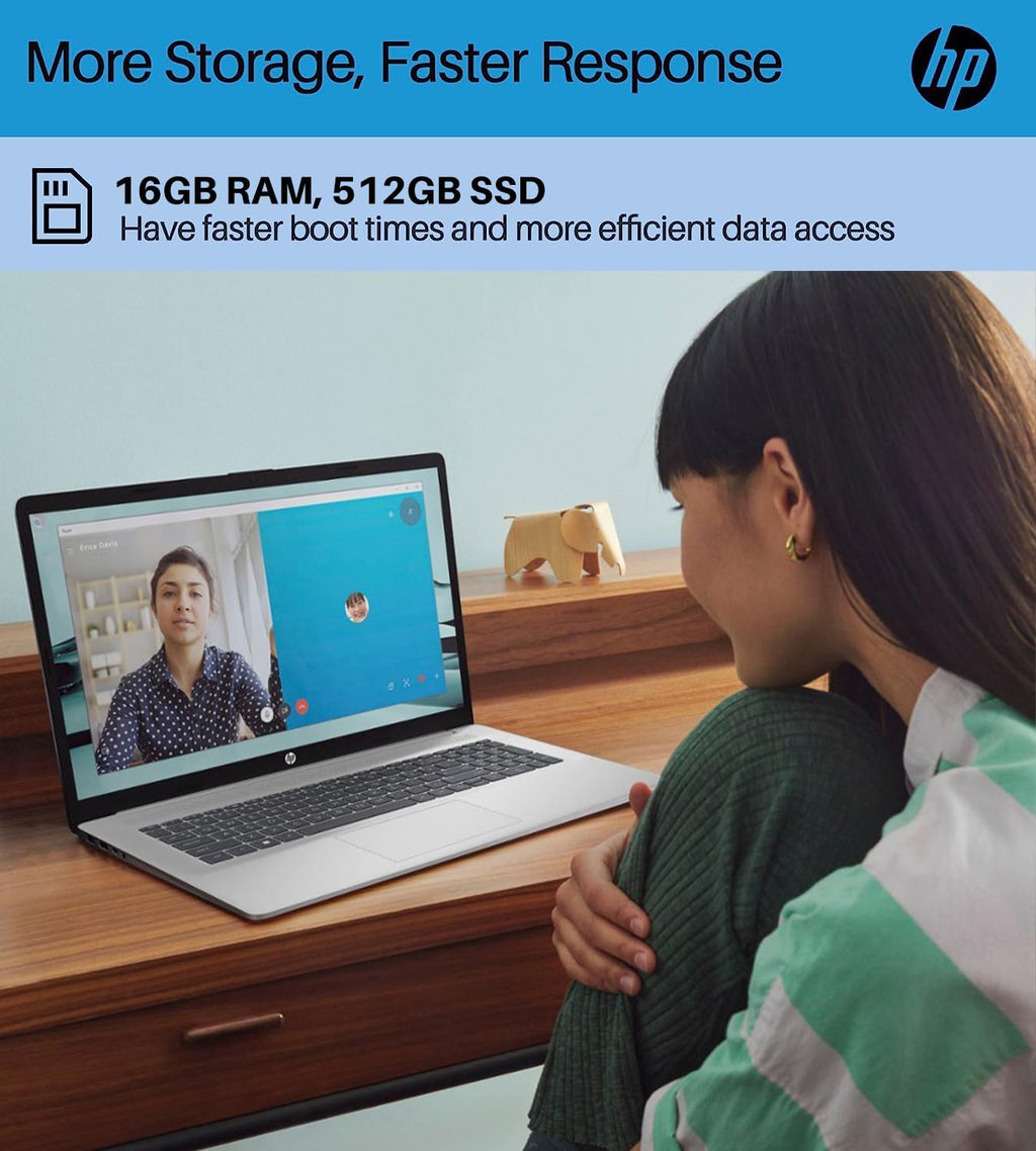 HP 2024 17 Business Laptop with Microsoft Office Lifetime License, 17.3' FHD IPS Screen, Intel 6-Core i3-1215U, 16GB RAM, 512GB SSD, Intel UHD Graphics, Anti-Glare, HD Camera, Win 11 Home