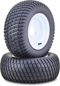 WANDA Lawn Mower Tractor Tire Wheel Assembly 18X8.5-10 4-Ply with 4 Lugs on 4' PCD White Wheel-13029,SET 2