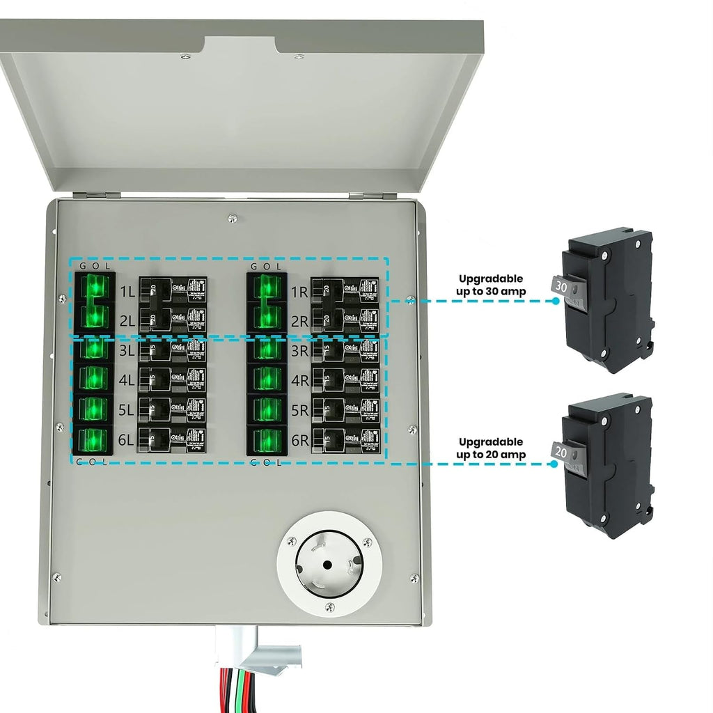 Nature's Generator Transfer Switch 12 Circuits 120/240V 50A Power Transfer Kit with Transfer Switch Flush Mount (Indoor)