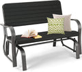Tangkula Outdoor Glider Bench, Porch Glider Loveseat Swing Bench with w/Steel Frame, 2-Seat Rocking Chair for Porch, Garden, Backyard, Lawn (Dark Green)