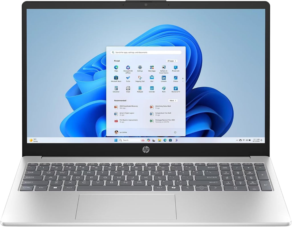 HP 15.6' FHD Laptop, Intel Core i3-1215U, 8GB RAM, 256GB SSD, Silver, Windows 11 Home, 15-dy5131wm