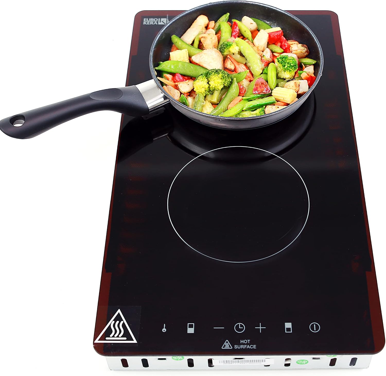 Avanti Electric Cooktop Portable Dual Burner Design with 9 Power Settings and Safety Switch, Touch Controls and Timer with Glass Surface for Easy Cleanup, 2600-Watts, Black