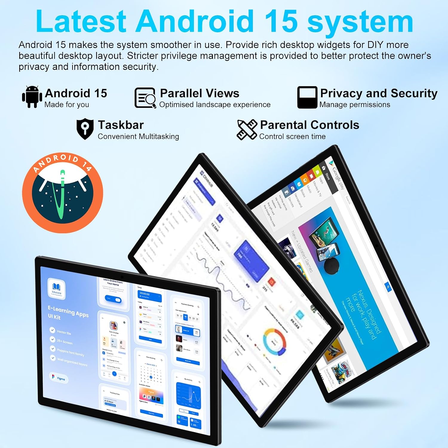 2026 Tablet, 10 Inch Android 15 Tablets 22GB+128GB+1TB Expand, 2-in-1 Octa-Core Electronic Tablet with Keyboard Mouse Case, 8000mAh Battery, 1280x800 HD IPS Display, GPS,Widevine L1, Metal Body -Blue