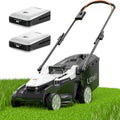 Litheli 16.5' Electric Lawn Mower Cordless, Brushless Lawnmower with 6-Height Adjust and 2 x 4.0Ah Batteries, for Garden and Yards