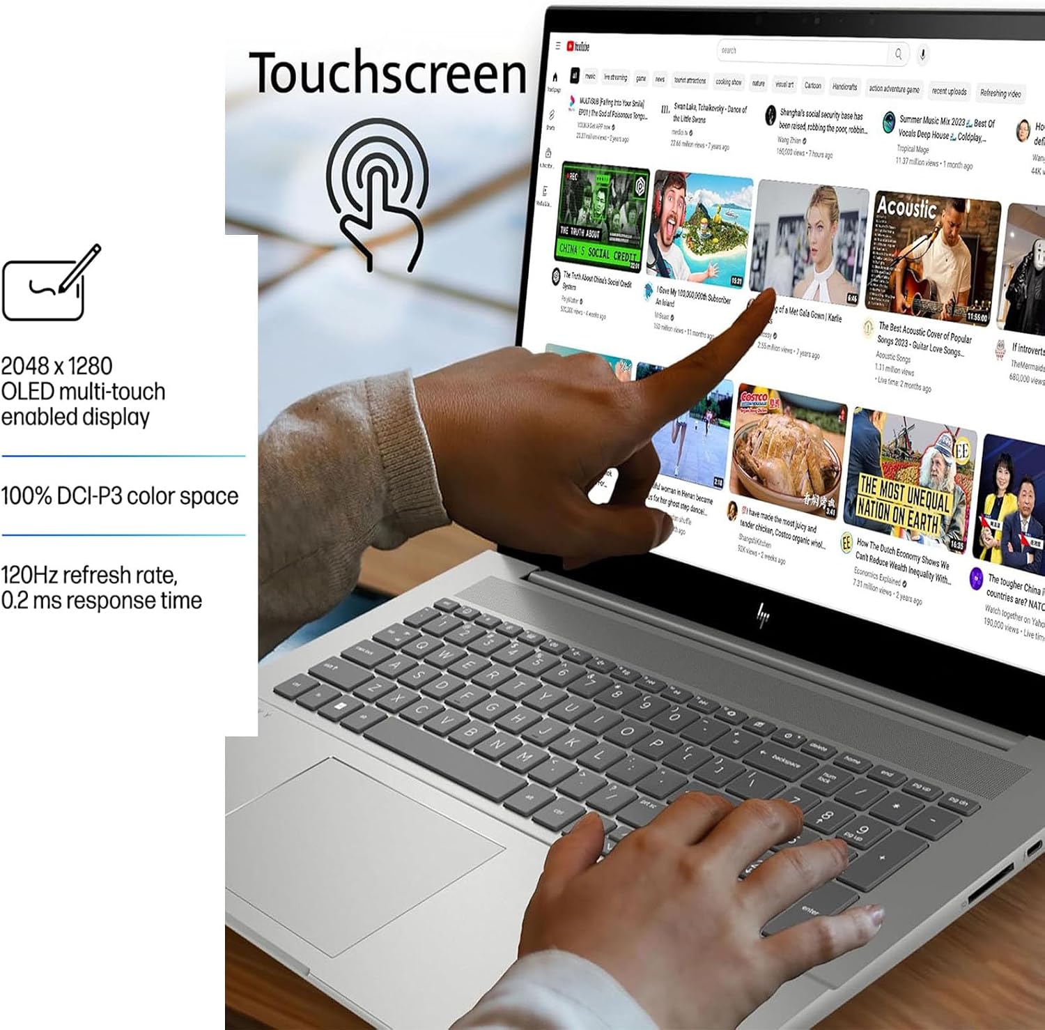 HP OmniBook 7 Touchscreen Laptop - 16inch 2K OLED 120Hz -Intel Core 9 270H Beat AMD Ryzen 9 8945H -64GB RAM -1TB SSD -Windows 11 Office 365 - Business Computadora Portátil PC AI Copilot 2025
