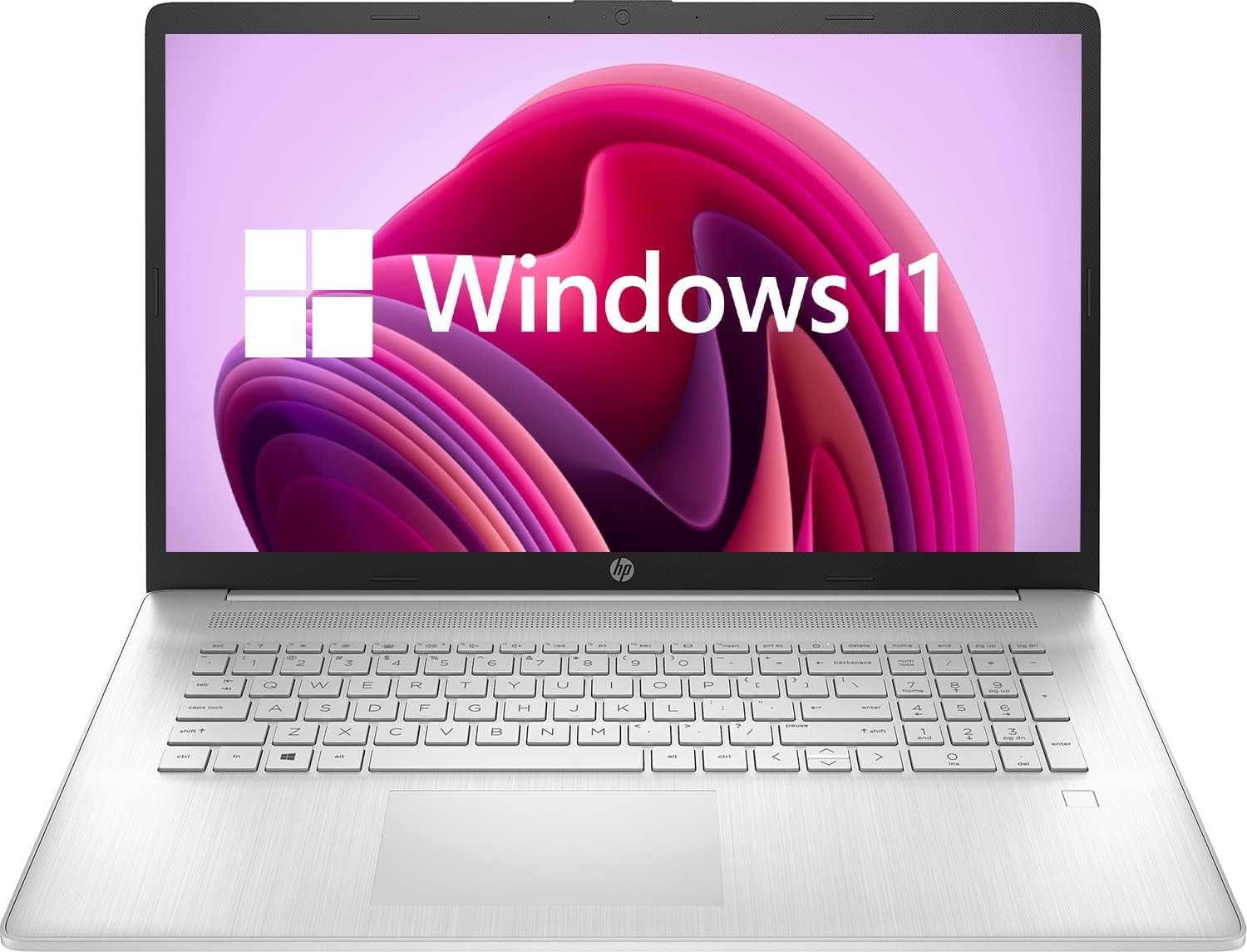 HP Newest Notebook Laptop, 17.3'' Full HD Display, AMD Ryzen 5 5500U Hexa-Core Processor, 8GB RAM, 256GB PCIe SSD, Fingerprint Reader, Wi-Fi, Webcam, HDMI, Windows 11 Home, Natural Silver