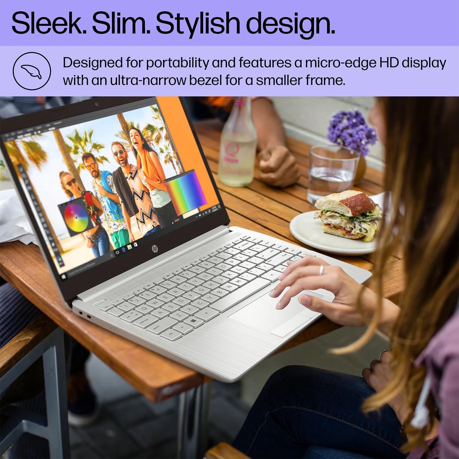 HP Portable Laptop, Student and Business, 14' HD Display, Intel Quad-Core N4120, 16GB DDR4 RAM, 64GB eMMC, 1 Year Office 365, Webcam, RJ-45, HDMI, Wi-Fi, Windows 11 Home, Silver