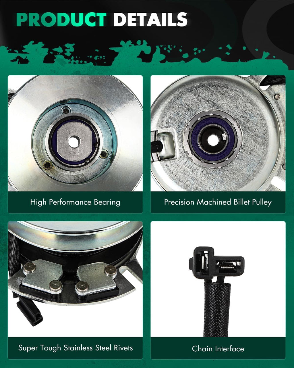 Electric PTO Clutch SCITOO 5217-53 Electric PTO Lawn Mower Clutch Compatible for HUSTLER: 601801 / for WARNER: 5217-53