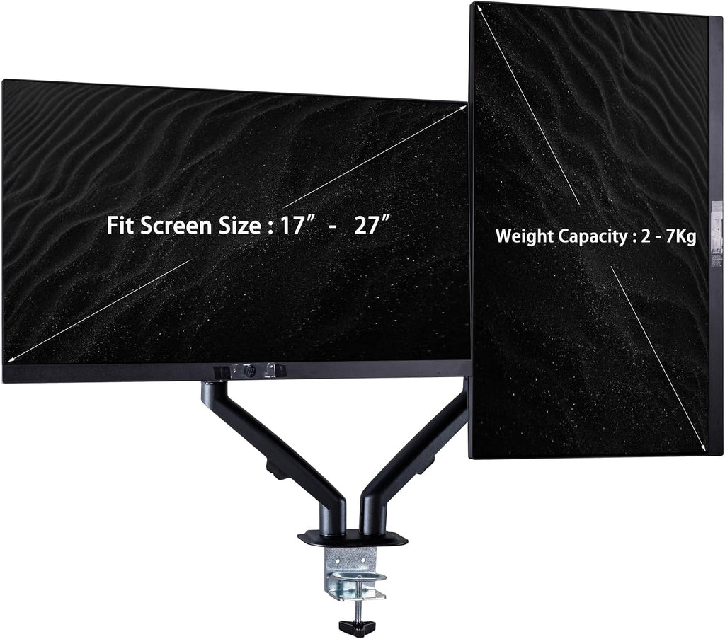 Lenovo ThinkVision 24' FHD IPS Monitor w/ 4ms Response Time, 100 Hz Refresh Rate, VESA Mount (100mm), Flicker Free, HDMI, Black 2 Pack w/DKZ Hub & ErgoFlexy Dual Mount Arm