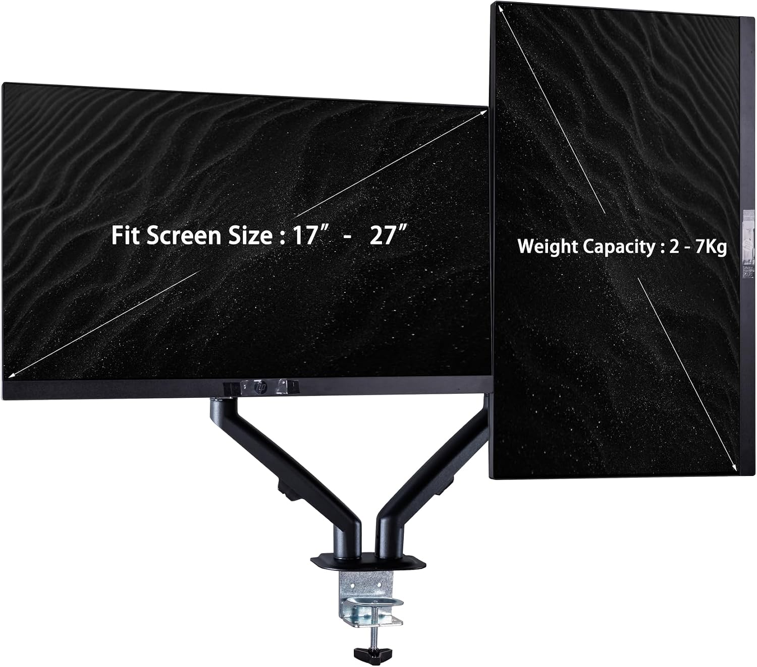 Lenovo ThinkVision 24' FHD IPS Monitor w/ 4ms Response Time, 100 Hz Refresh Rate, VESA Mount (100mm), Flicker Free, HDMI, Black 2 Pack w/DKZ Hub & ErgoFlexy Dual Mount Arm