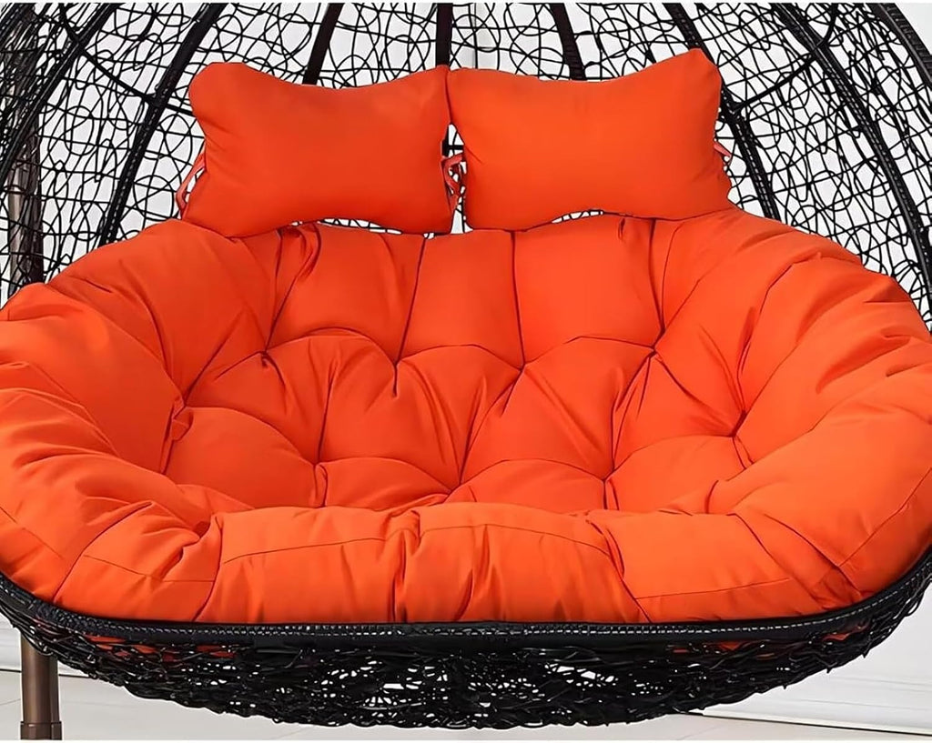 Double Egg Chair Cushion, 2 Seater Egg Chair Swing Cushion Outdoor, Washable and Waterproof Hanging Egg Chair Cushions Replacement, Large Single Chair Pads Nest Shaped Seat Cushions(H)