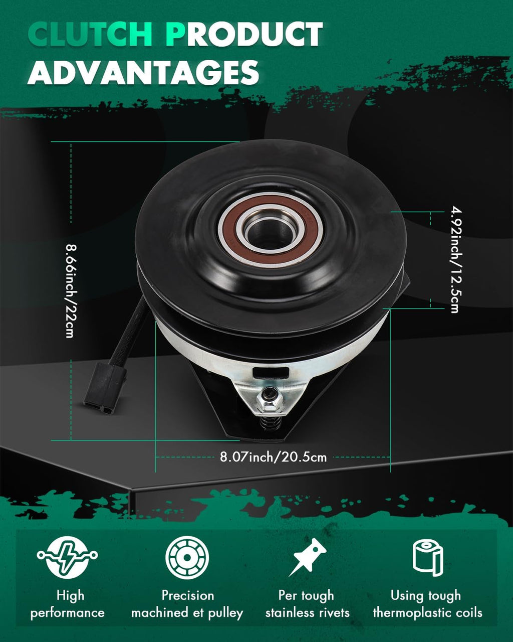 SCITOO Electric Lawnmower, PTO Clutch Fit for Gravely: 00092453, 044631, 04915400, 052632, 09010400 / for Warner: 5215-61 / for Xtreme: X0186