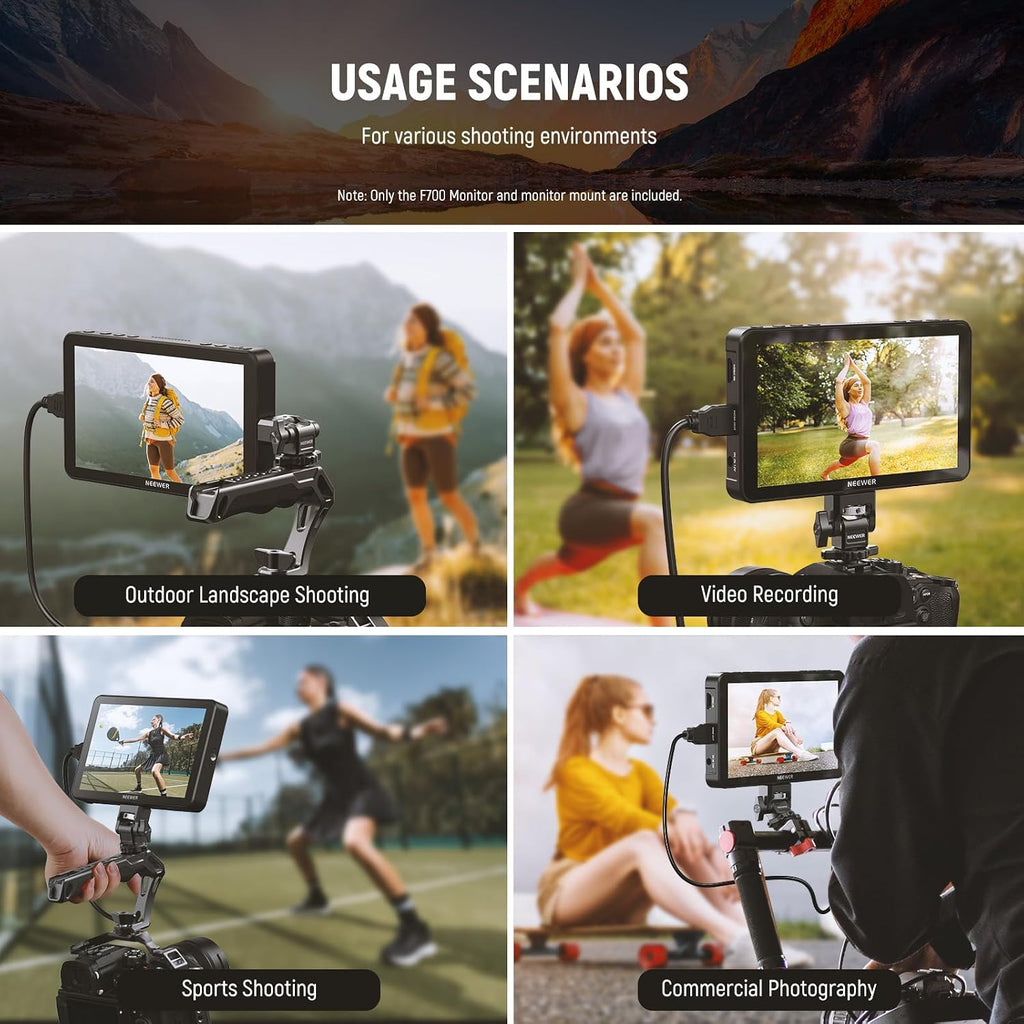 NEEWER F700 7' Camera Field Monitor, 2000nit HD 1920x1080 IPS Touch Screen with 3D LUT, 4K HDMI Loop in/Out with Peak Focus DSLR Video Assist HDR Waveform, Cold Shoe Mount, 5200mAh Battery & Cable
