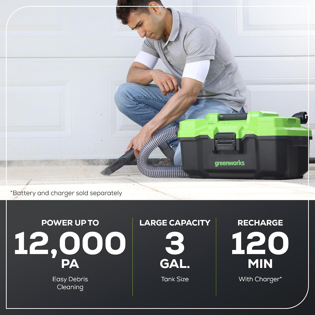 Greenworks 48V (24V x 2) Lawn Mower Combo Kit with 20' Steel Deck, 12' String Trimmer, 320 CFM Blower, Wet/Dry Shop Vacuum – All-in-One Cordless Combo: Ideal for Home Yard Work & Indoor Cleaning