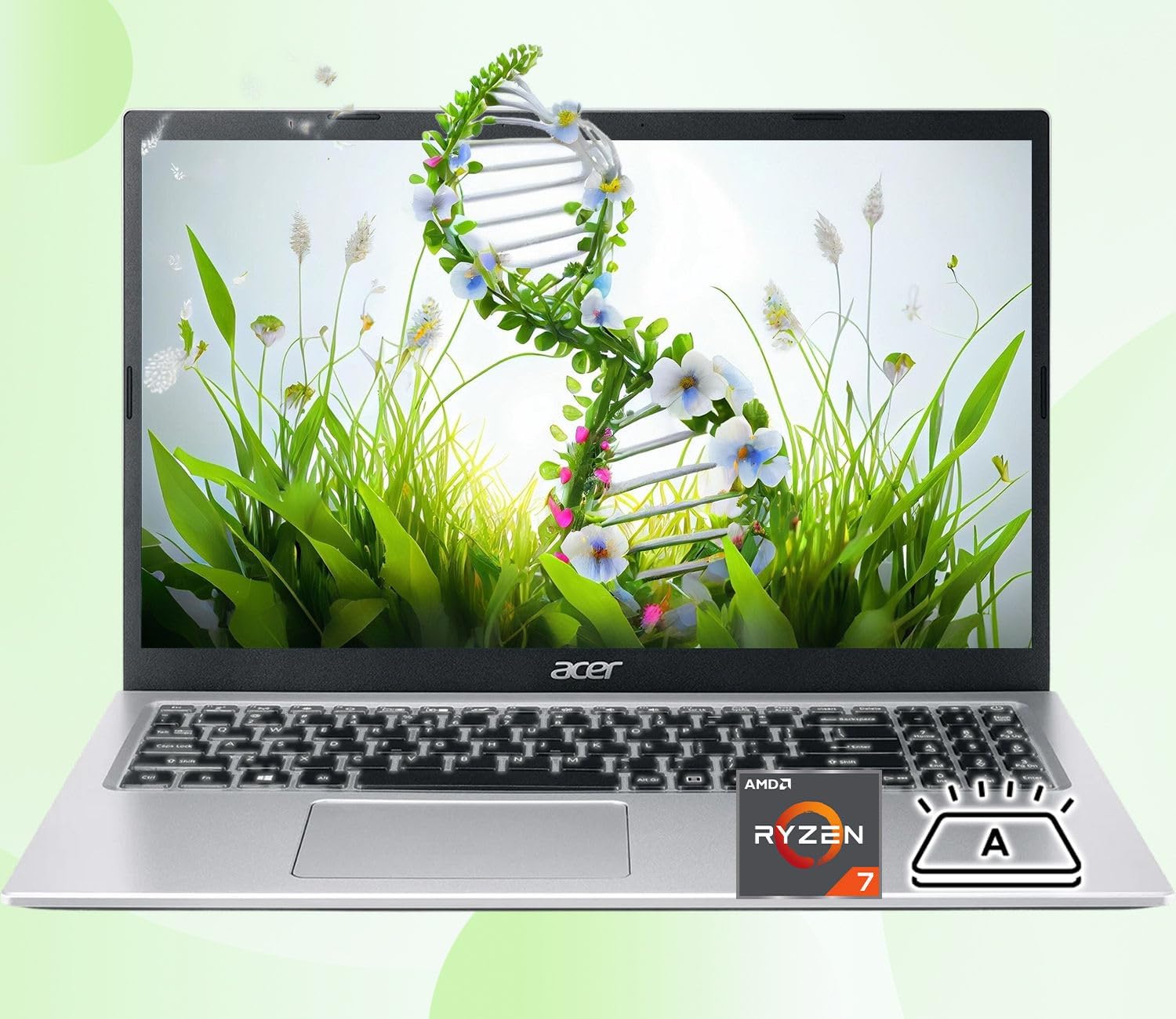 acer Aspire 3 Premium Laptop with Backlit Keyboard | AMD Ryzen 7 7730U CPU | 15.6 FHD IPS Display | 16GB RAM | 512GB PCIe SSD | Wi-Fi 6 | Type-C | Sleek & Portable | Windows 11 Pro