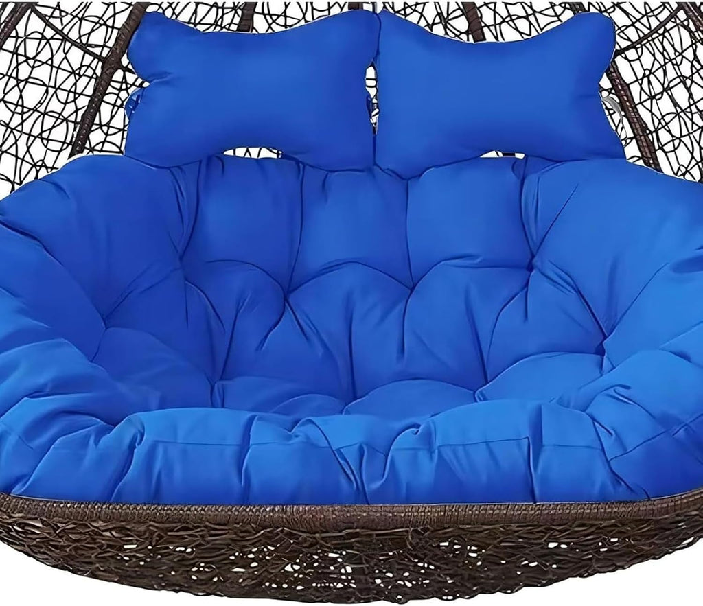 Double Egg Chair Cushion, 2 Seater Egg Chair Swing Cushion Outdoor, Washable and Waterproof Hanging Egg Chair Cushions Replacement, Large Single Chair Pads Nest Shaped Seat Cushions(C)
