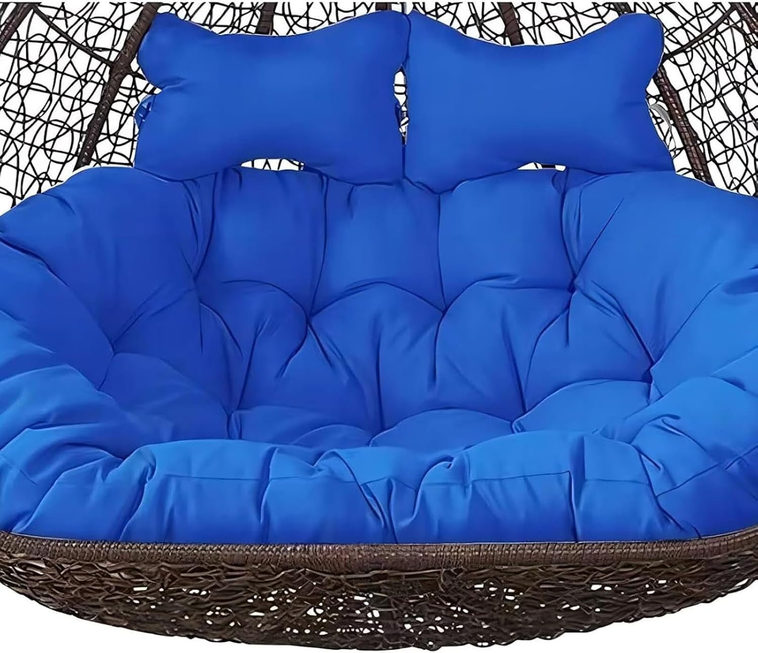 Double Egg Chair Cushion, 2 Seater Egg Chair Swing Cushion Outdoor, Washable and Waterproof Hanging Egg Chair Cushions Replacement, Large Single Chair Pads Nest Shaped Seat Cushions(C)