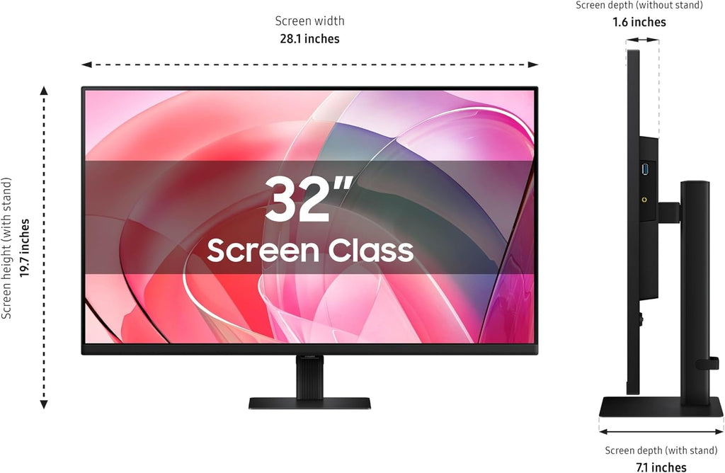 Samsung 32' ViewFinity S7 (S70D) 4K UHD IPS HDR10 High Resolution Monitor, HDMI & DP Port, TUV-Certified, 2025, LS32D700EBNXGO