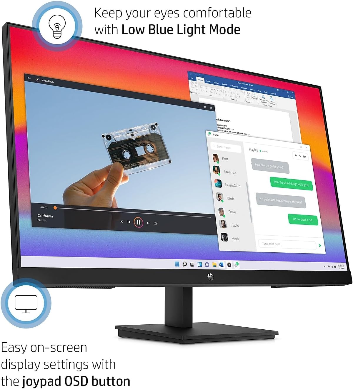 HP V27i G5 FHD Monitor, AMD FreeSync Technology, HDCP Support for HDMI (V27i G5, Black)