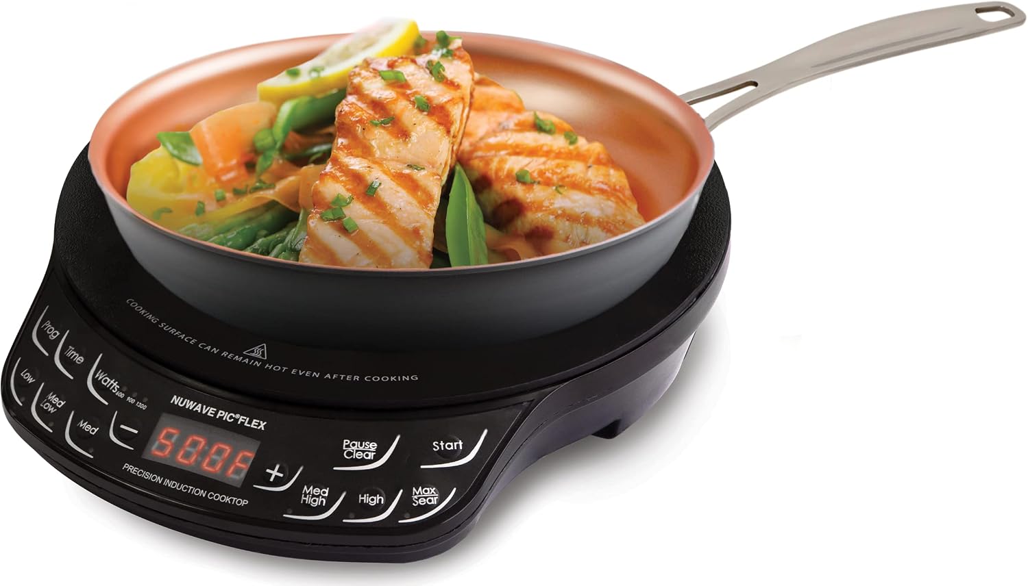 Nuwave PIC Flex with 9-inch Anodized Duralon, Non-Stick Fry Pan, Portable, Powerful Induction Cooktop, 6.5-Inch Heating Coil