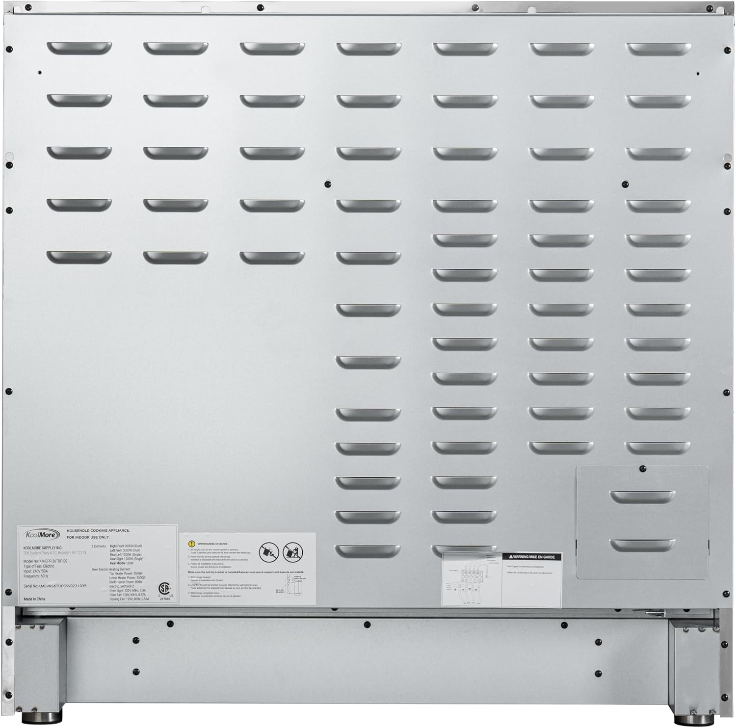 KoolMore KM-TPR-36SS 36 in. Electric Professional Range with Tilt Panel and Digital Controls, Self-Cleaning, 16300W of Power, 240V in Stainless-Steel