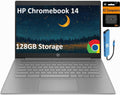 HP Chromebook 14 Laptop (14' Anti-glare, Intel 4-Core Celeron N4120, 4GB RAM, 128GB Storage (64GB+64GB SD)) for Home & Student, Lightweight, 14-Hr Battery Life, Webcam, Wi-Fi, IST HUB, Chrome OS, Grey