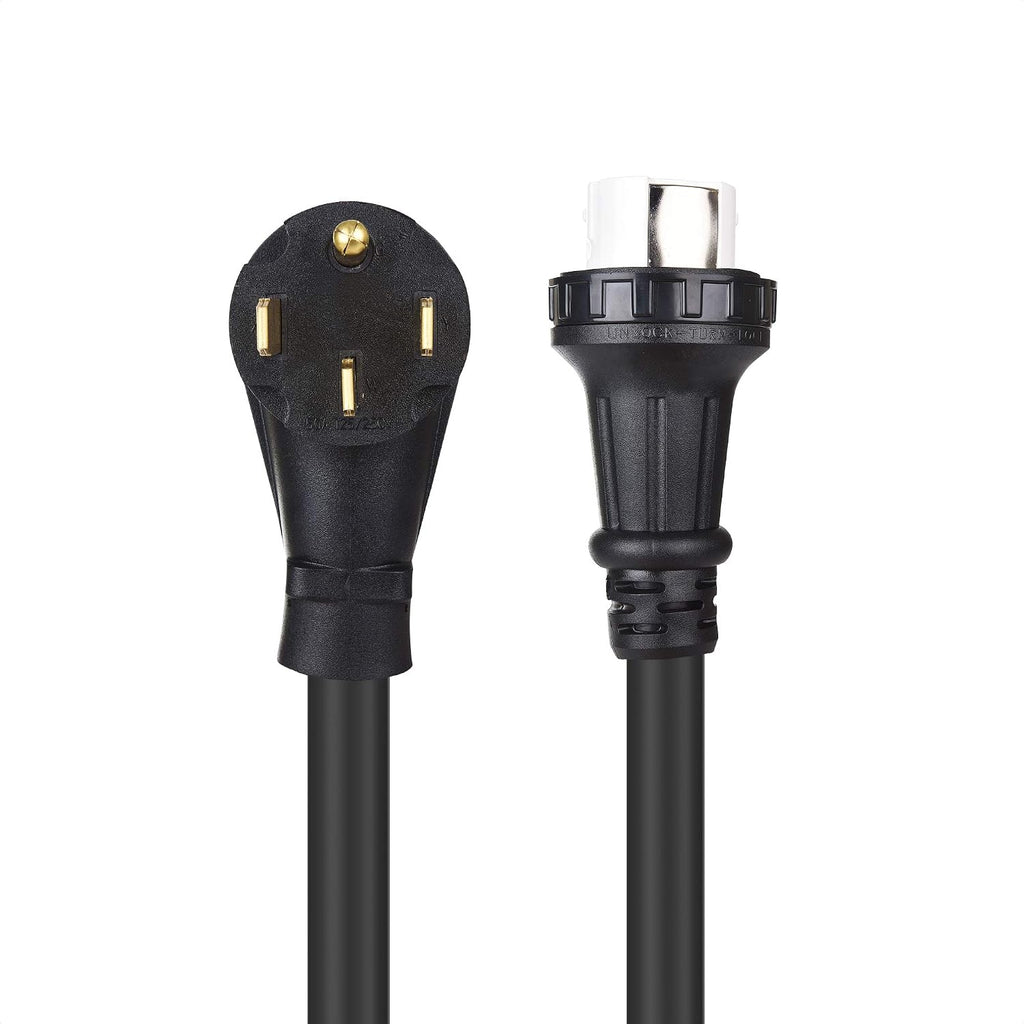 Cable Matters 4 Prong 50 AMP RV Adapter Cord - 25ft, 50A/250V/12500W, NEMA 14-50P to NEMA SS2-50R with Twist Lock, Generator Power Cord, Generator Extension Cable