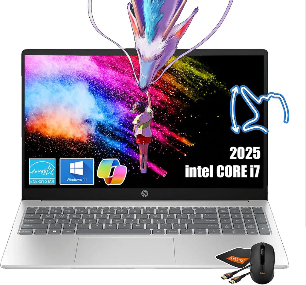 HP 15.6' Full HD Touchscreen Laptop | Intel i7-1355U (Beats i9-10880H) | 32GB RAM | 1TB SSD | Intel Iris Xe Graphics | Win 11 | Fast Charge | Wi-Fi 6 | W/Mouse