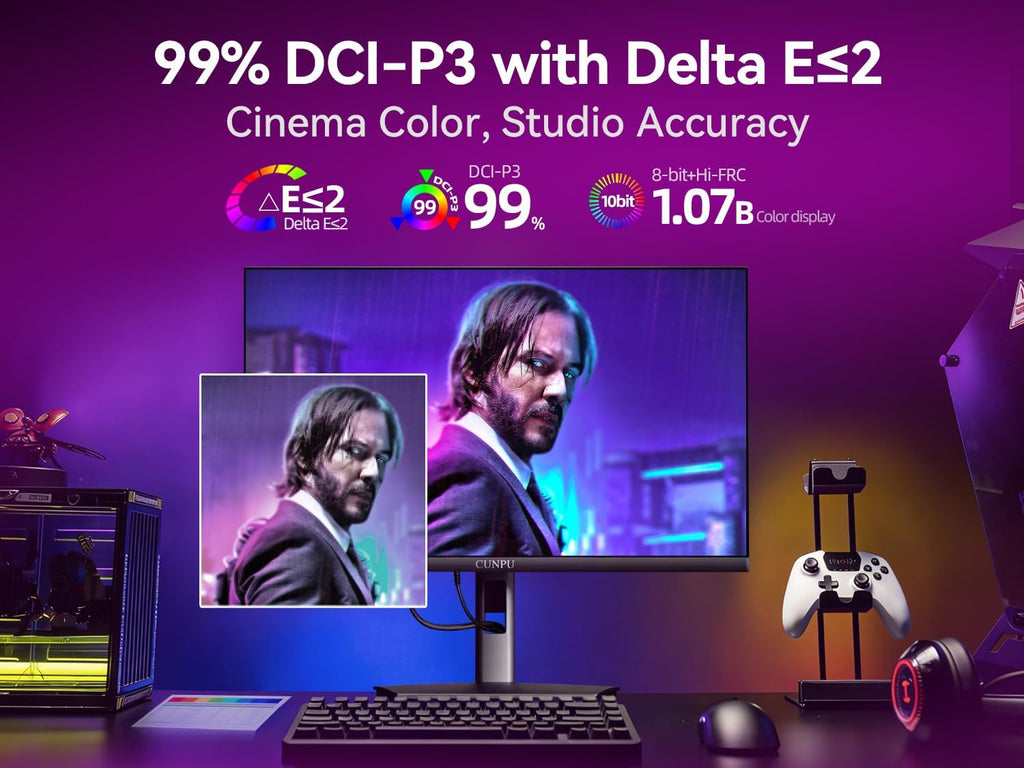 CUNPU 27' 4K 160Hz Ultimate Gaming Monitor, UHD Fast IPS 1ms, G-Sync Compatible & FreeSync, 99% DCI-P3, HDR400, HDMI 2.1 for PS5/Xbox 4K 120Hz, Full Ergonomic Stand