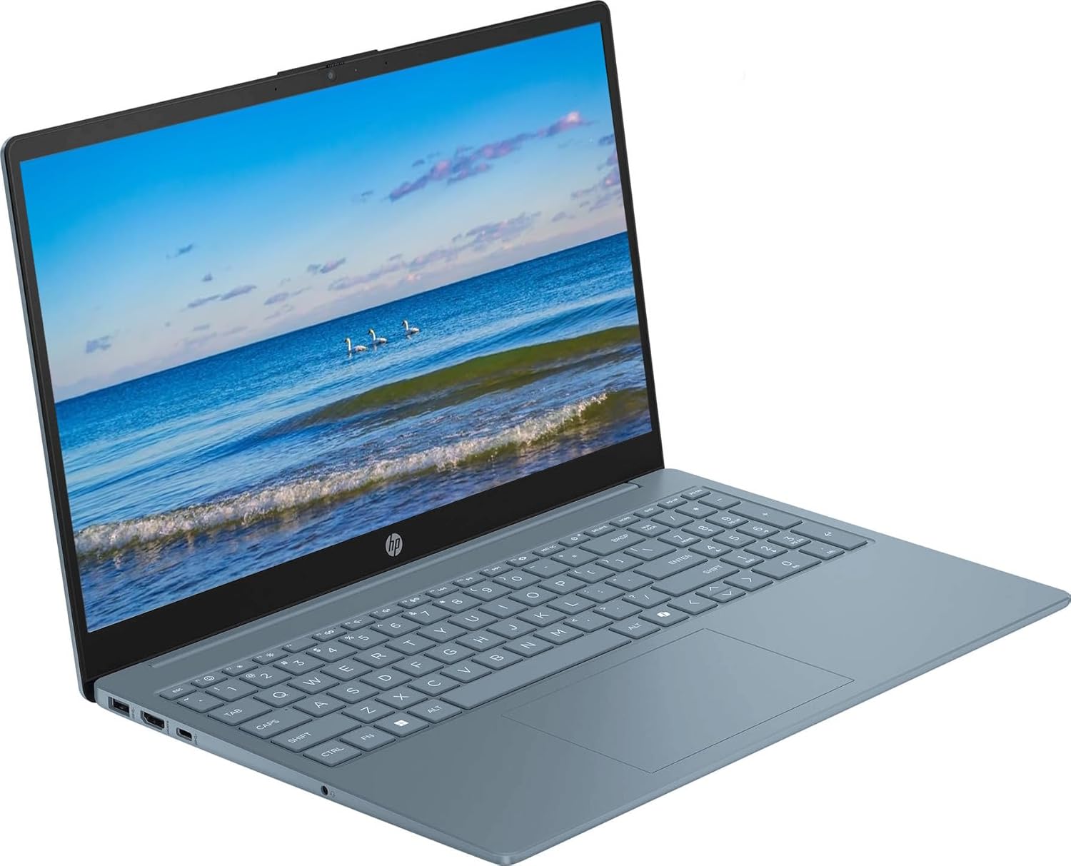 HP 2024 Portable 15'' HD Micro-Edge IPS Laptop, Intel Pentium Processor Up to 3.68GHz, 16GB DDR4, 128GB SSD, HDMI, Webcam, Ultra-Fast 6th Gen WiFi, Windows 11 OS, Dale Blue, Renewed