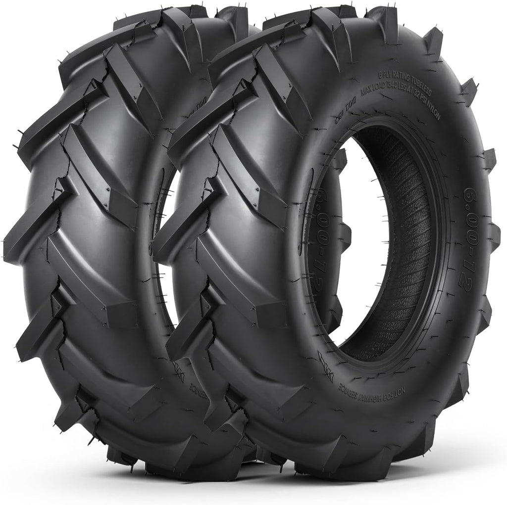 TRIPOWER 6-12 Farm Tractor Tires, Set of 2, 6x12 NHS Garden AG Tires Compatible with Kubota B7100 Series, 6-Ply Tubeless, Tire Only, Rim Not Included