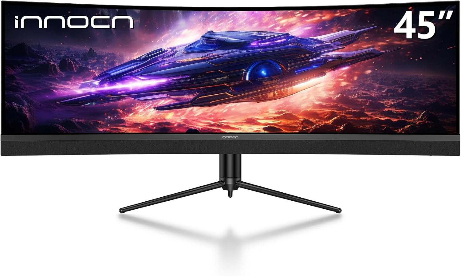 INNOCN 45C1R 45' 5K2K 5120 x 1440p Ultrawide Curved Gaming Monitor, R1500, HDR400, USB Type-C 90W Power Delivery, PIP/PBP, Built-in Speaker, Height Adjustable, Black