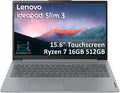 Lenovo Slim Touchscreen Laptop (15.6' FHD, AMD Ryzen 7 5825U (> Intel i7-1255U) 16GB RAM, 512GB SSD), IdeaPad 3 for Business, Home, School, 10-Hr Long Battery Life, Wi-Fi 6, Win 11 Home, Arctic Grey