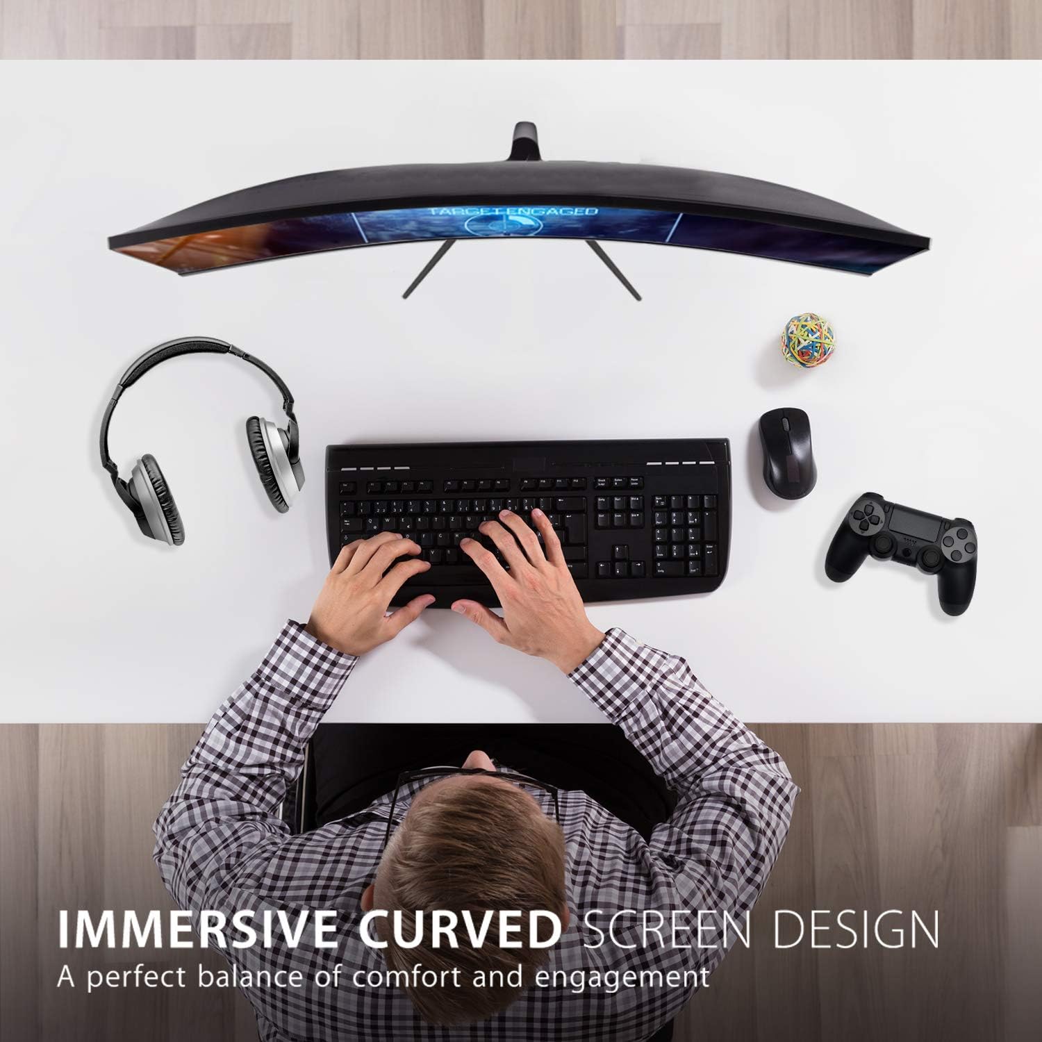 ViewSonic VX3218-PC-MHD 32 Inch 1080p Curved Gaming Monitor, 180Hz and 1ms for Smooth Gameplay, FreeSync Premium and Eye Care Technology, HDMI, and DisplayPort Inputs