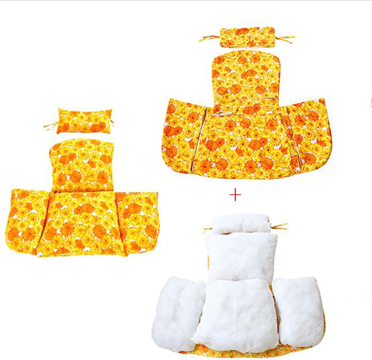 Diumy Hammock Chair Cushions,Swing Hanging Basket Seat Cushion,Thicken Skin-Friendly Back Pain Relief Rocking Chair Pads for Garden Outdoor Indoor-D with Cushion