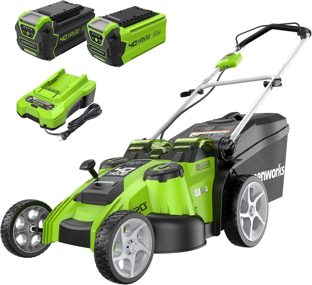Greenworks 40V 20' Twin Blade Mower, 4.0Ah + 2.0Ah Battery