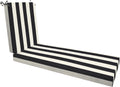 Honeycomb Outdoor Chaise Lounge Cushion for Patio Furniture, Water & Fade Resistant, Removable Cover, 23 x 75, Heritage Cabana Stripe Black and Ivory