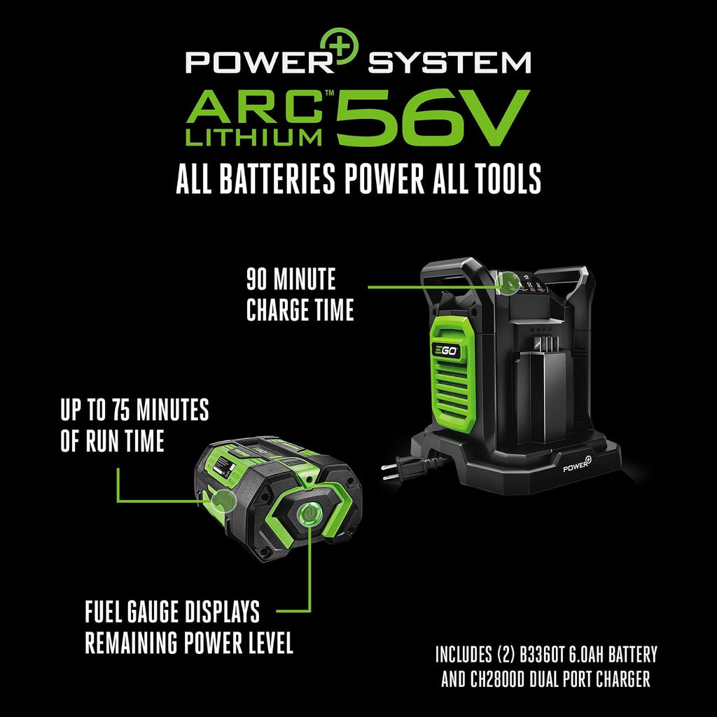 EGO POWER+ Electric Lawn Mower, Self-Propelled Cordless with 30' Super Composite Deck, Includes (2) 56V 6.0Ah Batteries and Dual Port Charger - LM3004SP-2