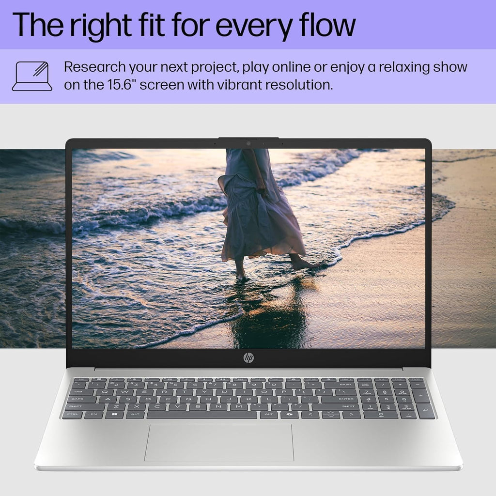HP 15.6' Touchscreen Laptop, AMD Ryzen 5 7520U(Up to 4.3 GHz), 8 GB RAM LPDDR5, 512 GB SSD, AMD Radeon Graphics, HD Private Webcam, HDMI, Wi-Fi 6, Bluetooth, Anti-Glare, Windows 11 Pro, Silver