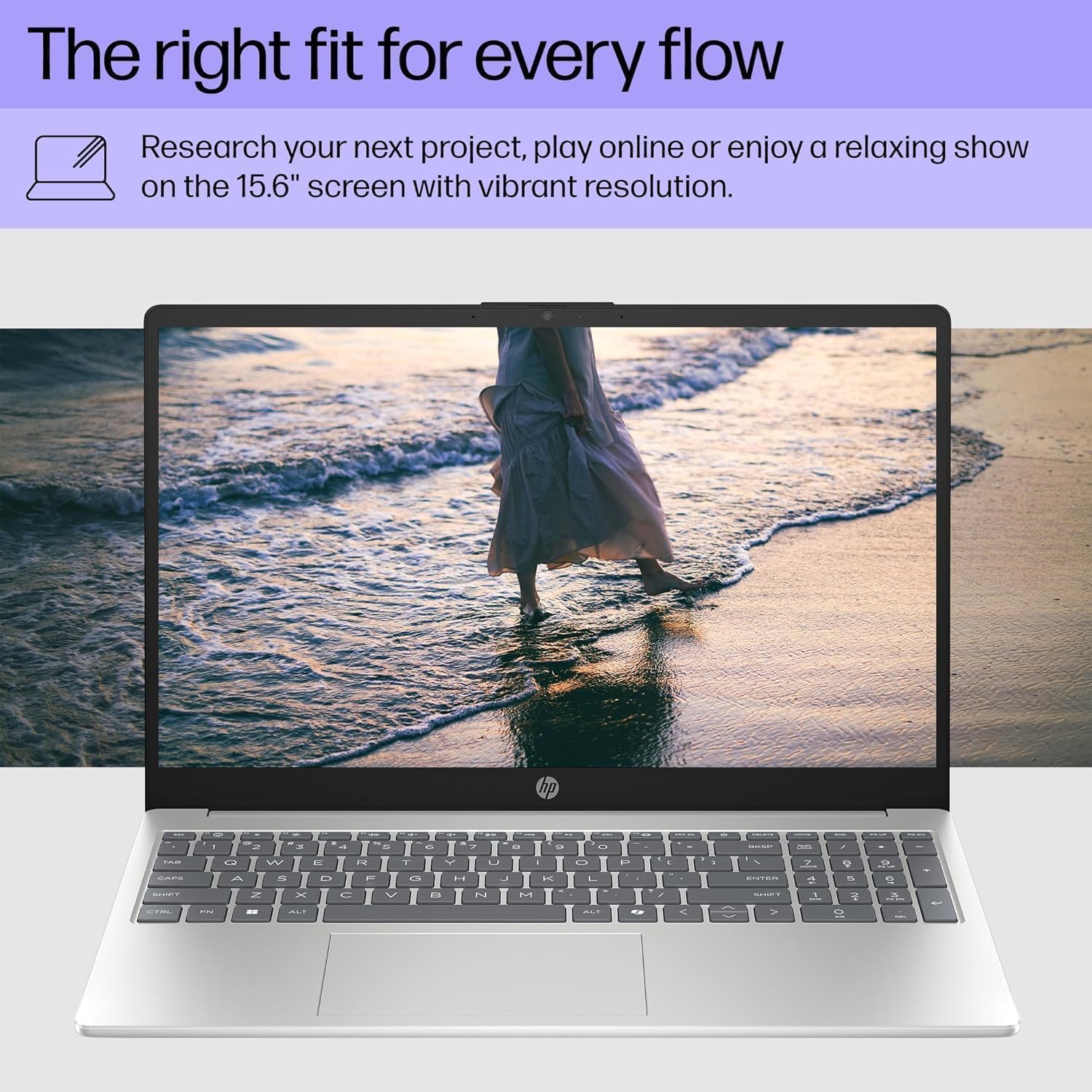 HP 15.6' Touchscreen Laptop, AMD Ryzen 5 7520U(Up to 4.3 GHz), 8 GB RAM LPDDR5, 512 GB SSD, AMD Radeon Graphics, HD Private Webcam, HDMI, Wi-Fi 6, Bluetooth, Anti-Glare, Windows 11 Pro, Silver