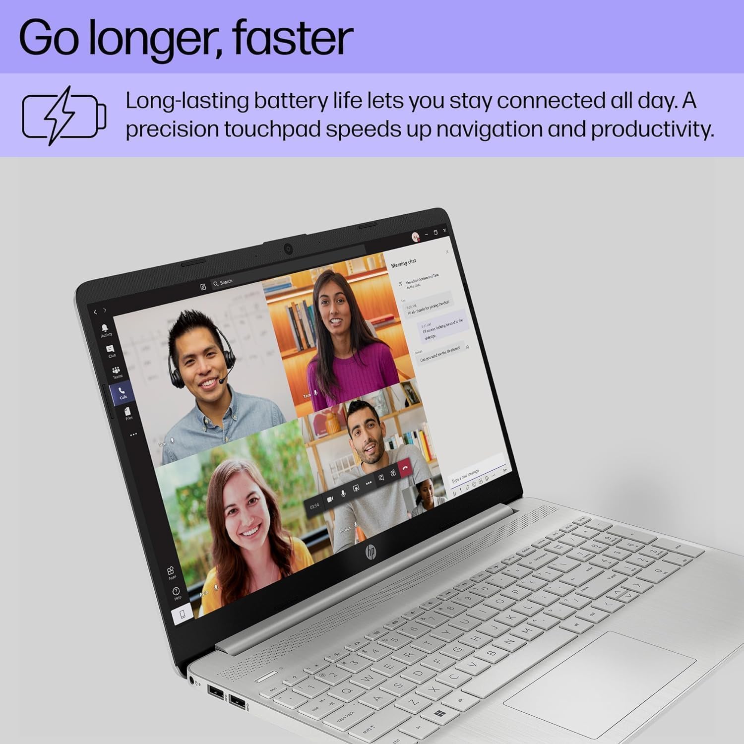 HP 15 inch Laptop, FHD Non-Touch Display, Intel Core i5, 8GB RAM, 256GB PCIe SSD, Intel UHD Graphics, Windows 11 Home, Natural Silver, 15-dy2795wm